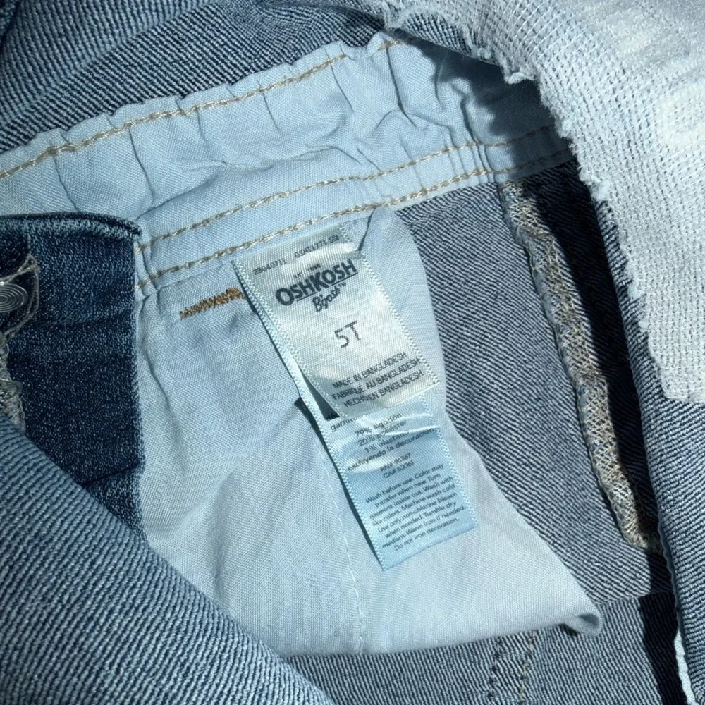 OshKosh B'gosh Denim Overalls Toddler‎ Size 5T Blue Jean Logo Classic Unisex